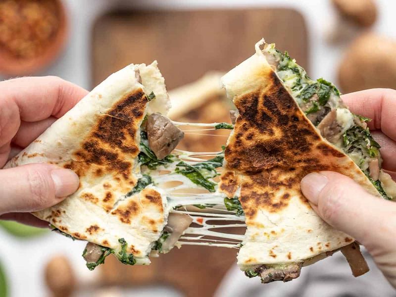 Mushroom and Spinach Quesadillas