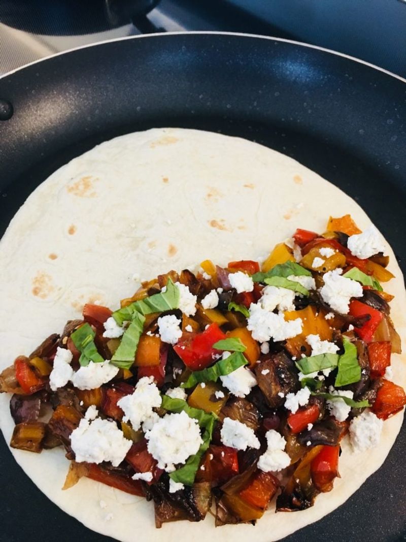 Roasted Veggie and Goat Cheese Wrap