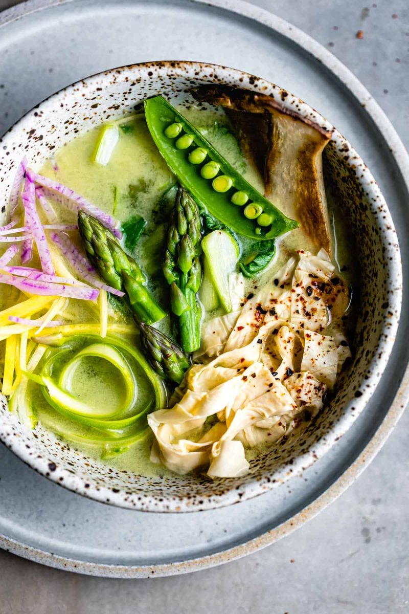 White Miso Soup with Asparagus
