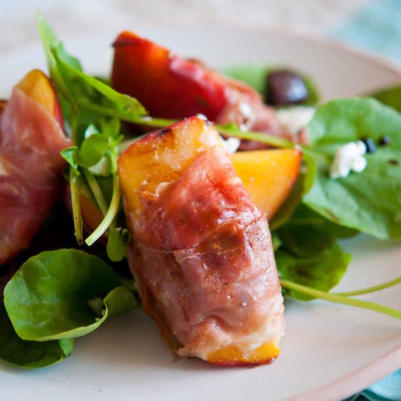 Grilled Peach and Prosciutto Tacos