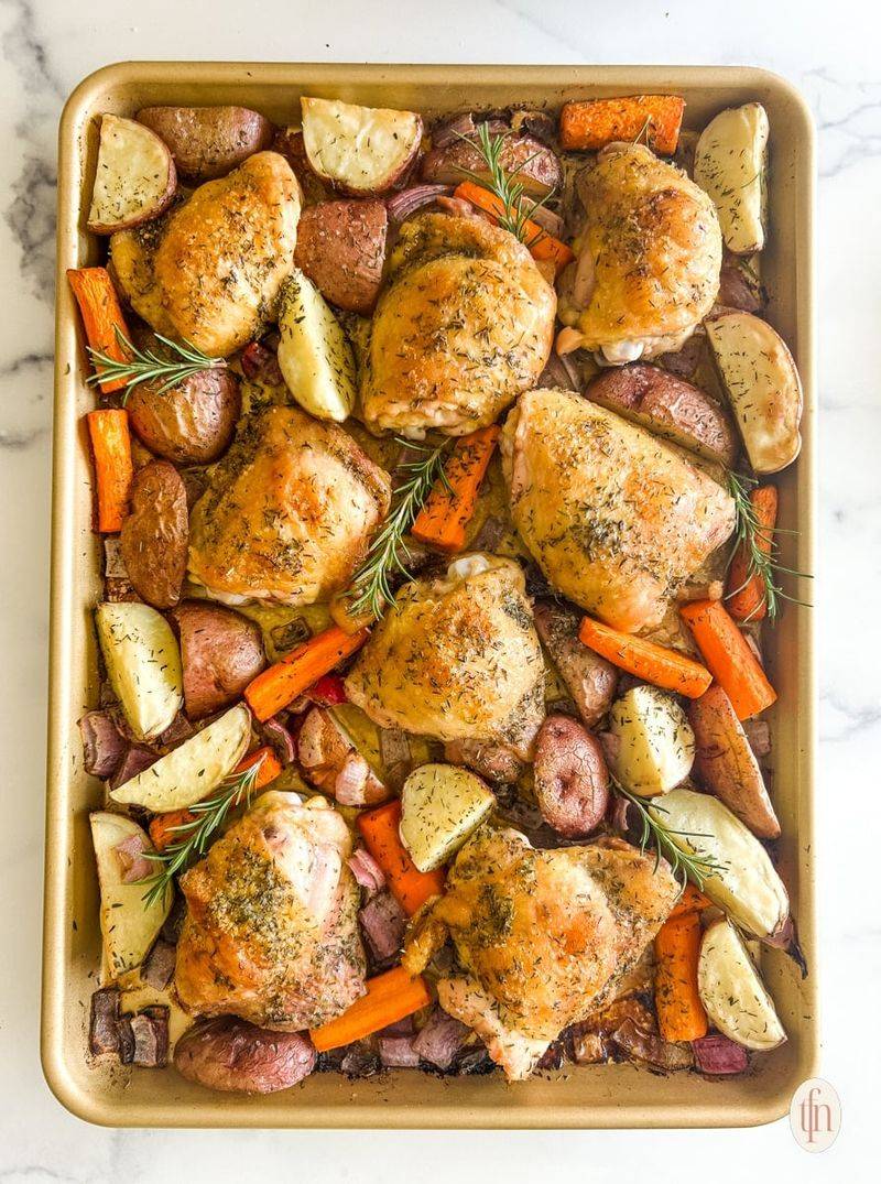 Sheet Pan Chicken Thighs with Roasted Veggies