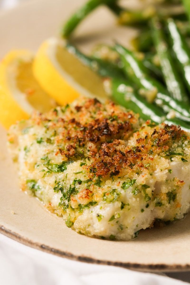 Baked Cod with Breadcrumb and Herb Crust