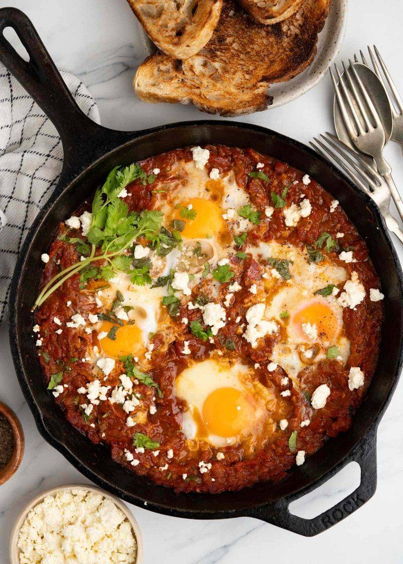 Shakshuka with Feta and Fresh Herbs