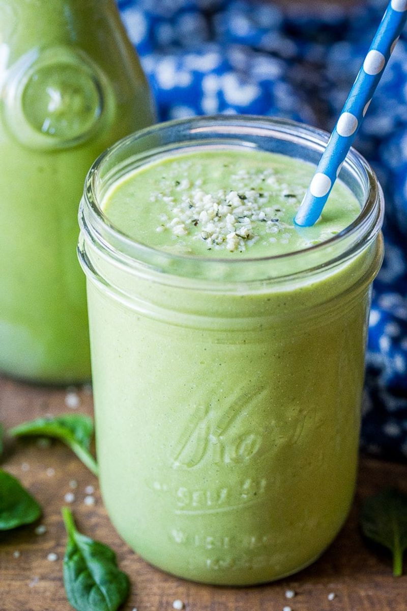 Whole Milk Smoothie with Spinach and Fruit