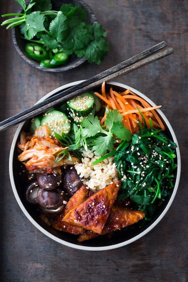 Korean Bibimbap with Seasoned Vegetables