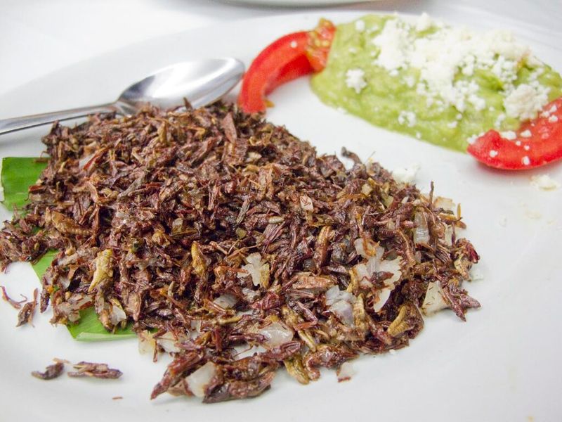 Roasted Grasshopper Torta (Mexico)