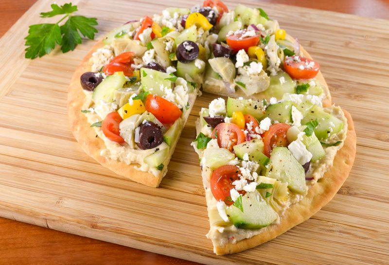 Hummus And Veggie Flatbread