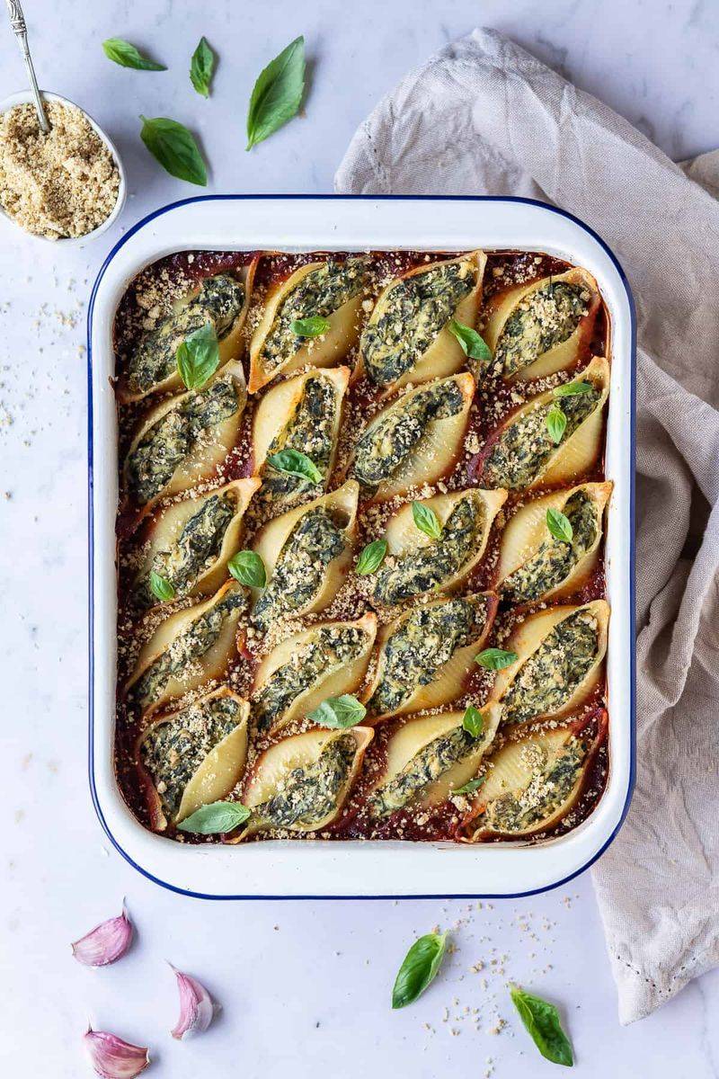Spinach and Ricotta Stuffed Shells