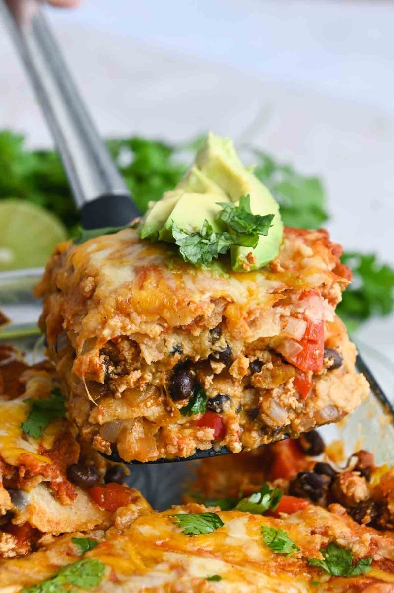 Black Bean and Corn Enchilada Casserole