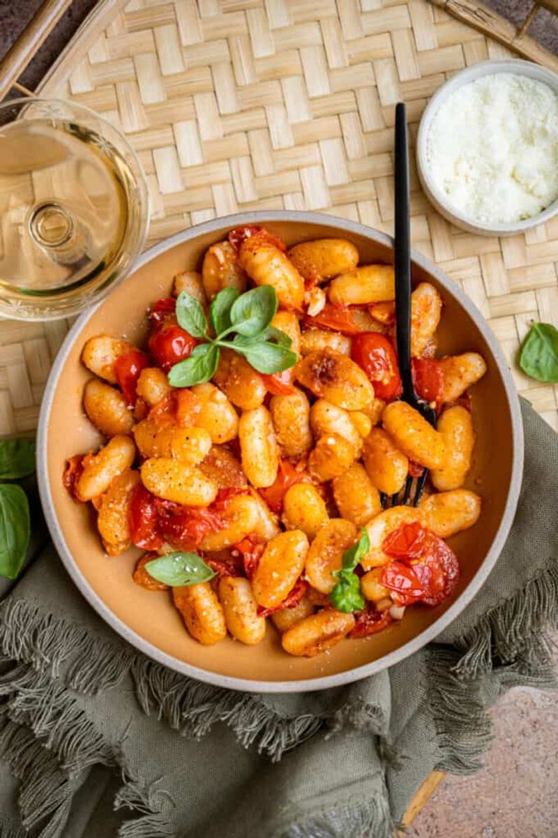 Pan-Fried Crispy Gnocchi with Cherry Tomatoes