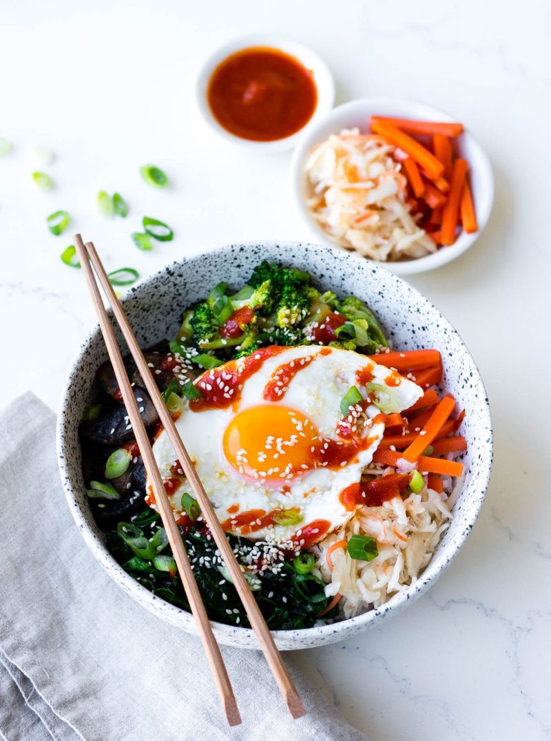 Korean-Inspired Bibimbap with Fried Egg