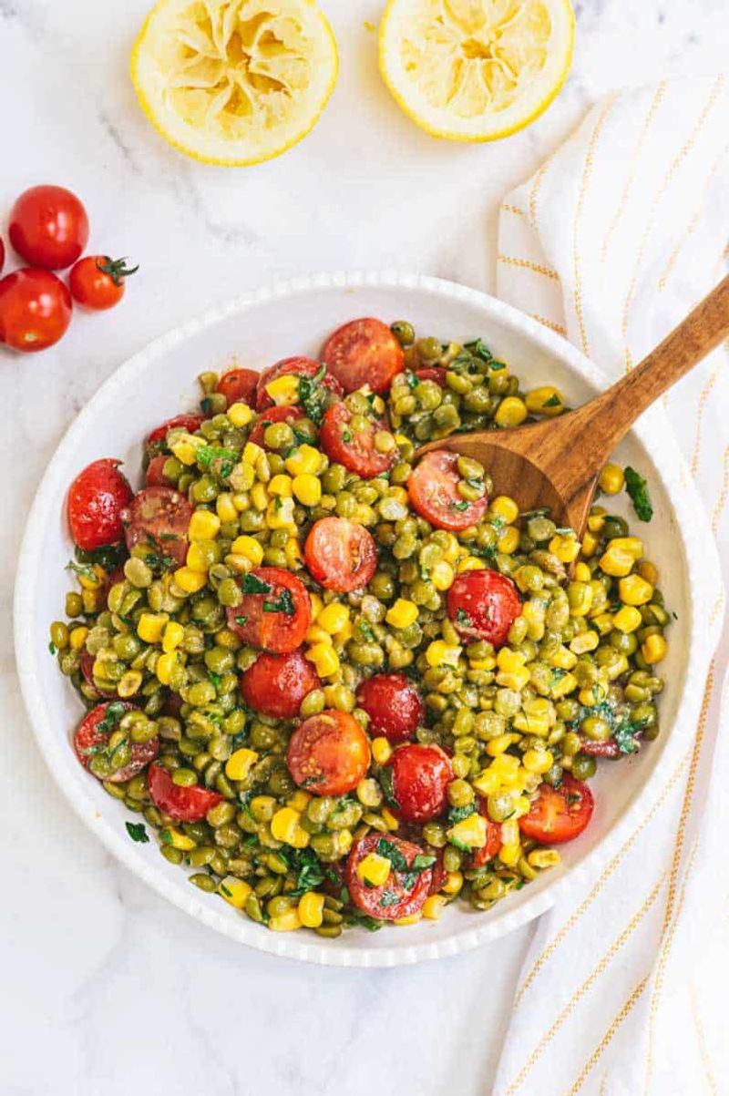Pea And Corn Salad With Lemon Dressing