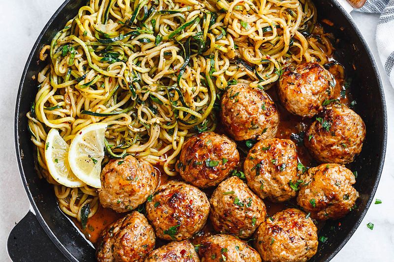 Turkey Meatball Zucchini Pasta