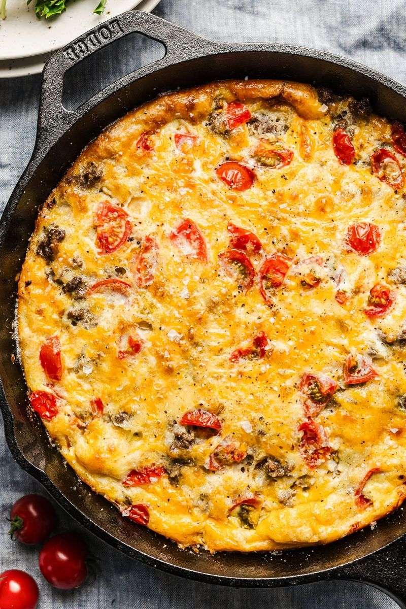 Frittata From Leftover Meat and Cheese