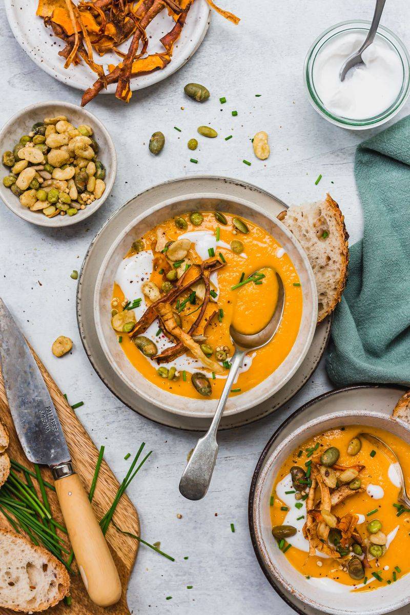 Soup from Roasted Veggie Scraps