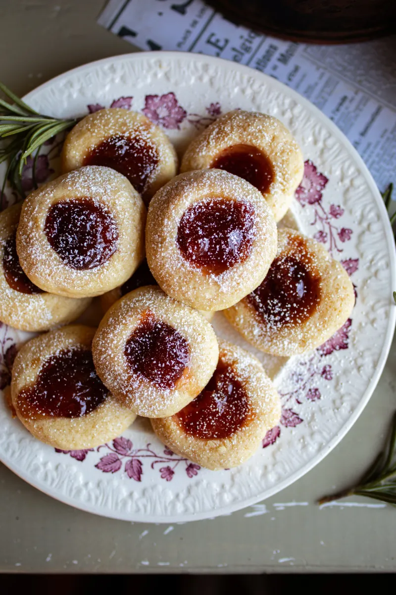 Strawberry Jam Thumbprint Cookies