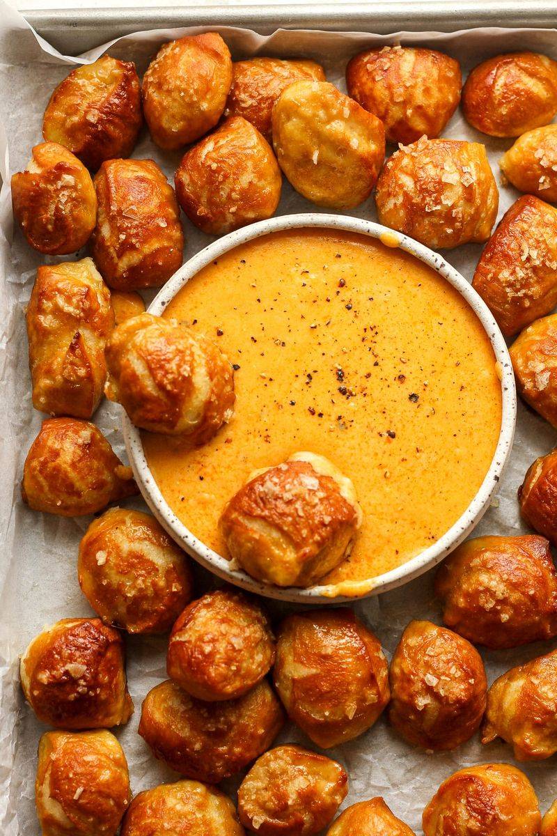 Pretzel Bites with Cheese Sauce