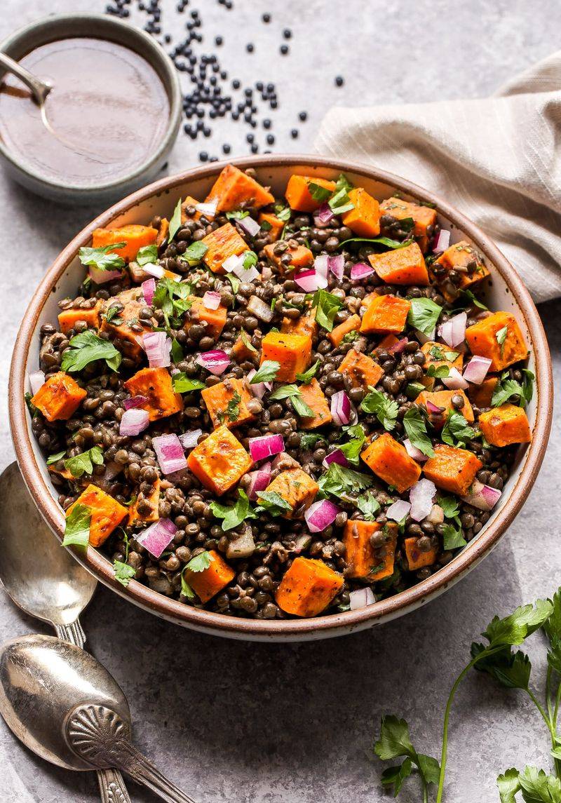 Roasted Sweet Potato and Lentil Salad