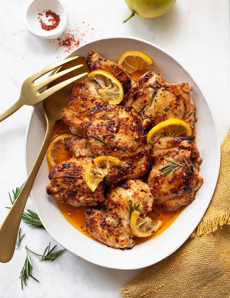 Baked Lemon Herb Chicken Thighs