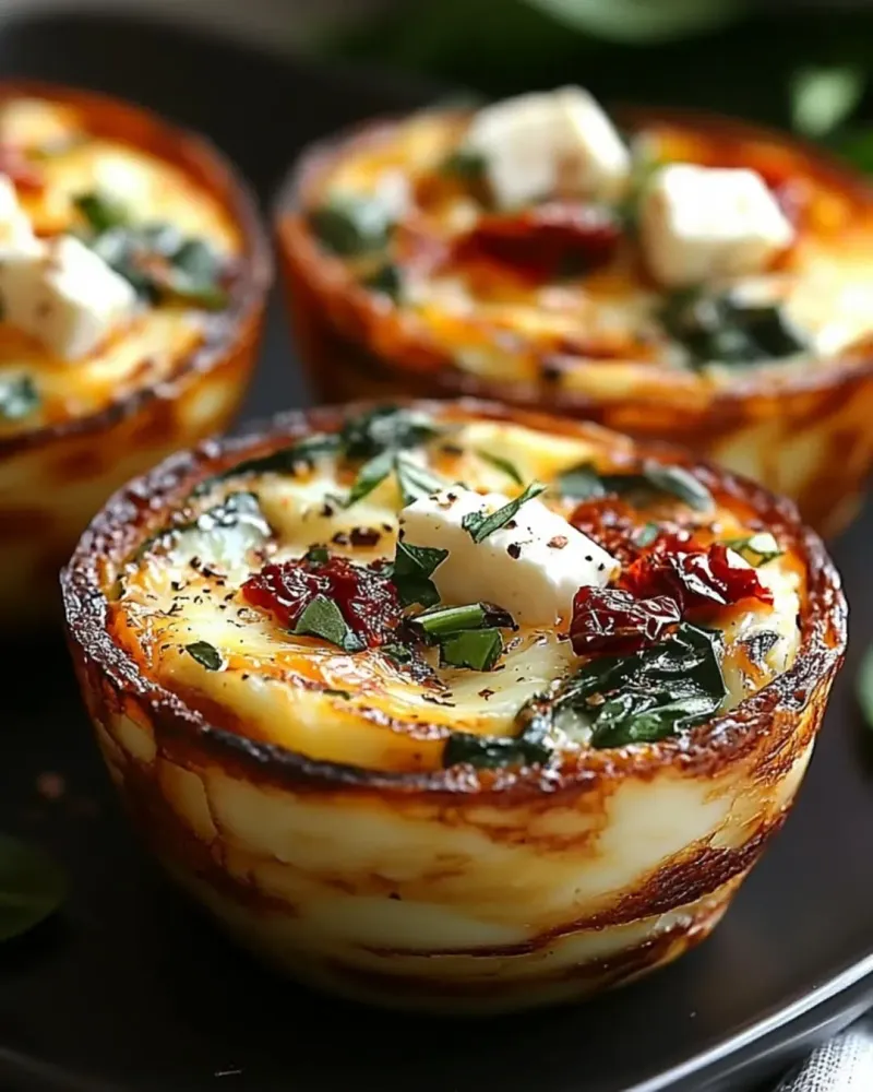 Mini Frittatas with Spinach and Sun-Dried Tomatoes