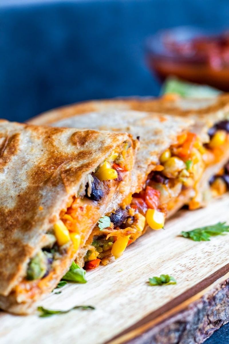 Bell Pepper and Black Bean Quesadillas