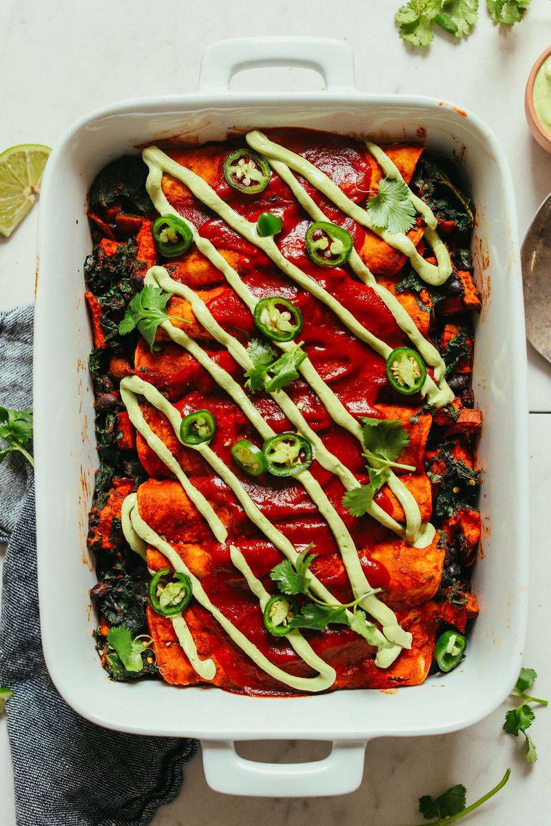 Sweet Potato and Black Bean Enchilada Bake