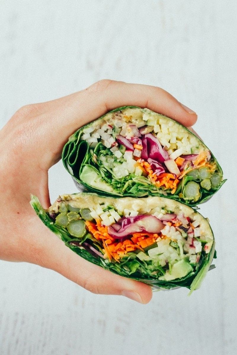 Hummus and Veggie Collard Wrap