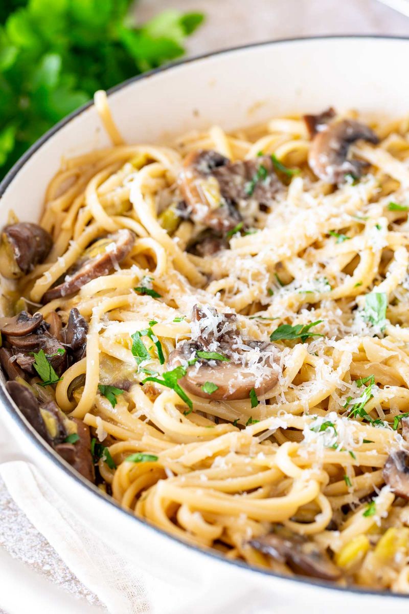 Mushroom and Leek Pasta