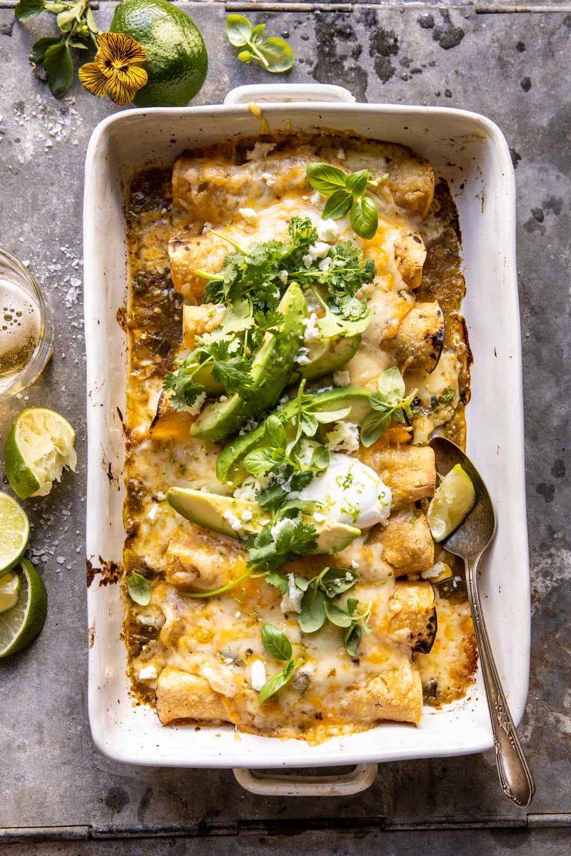 Sweetcorn and Spinach Enchiladas