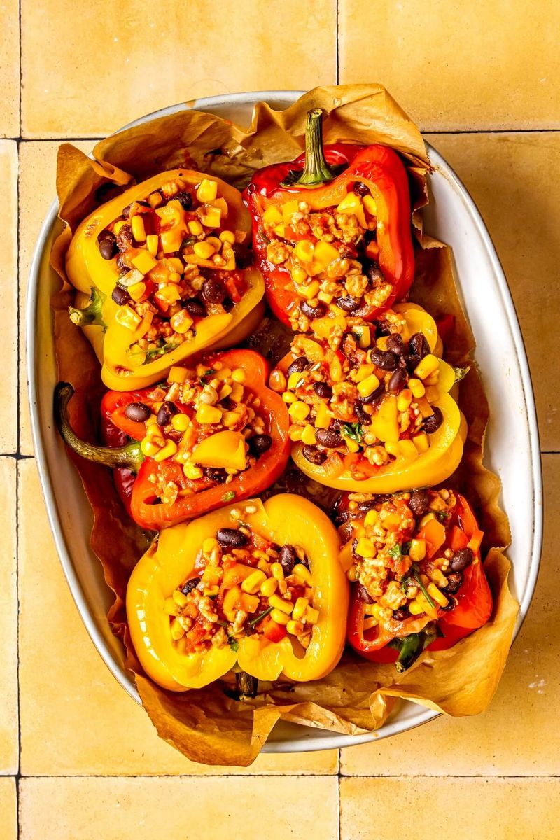 Sweetcorn and Cheese Stuffed Peppers
