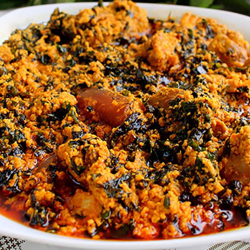 Fufu with Egusi Soup - West African Pounded Dough and Melon Seed Stew