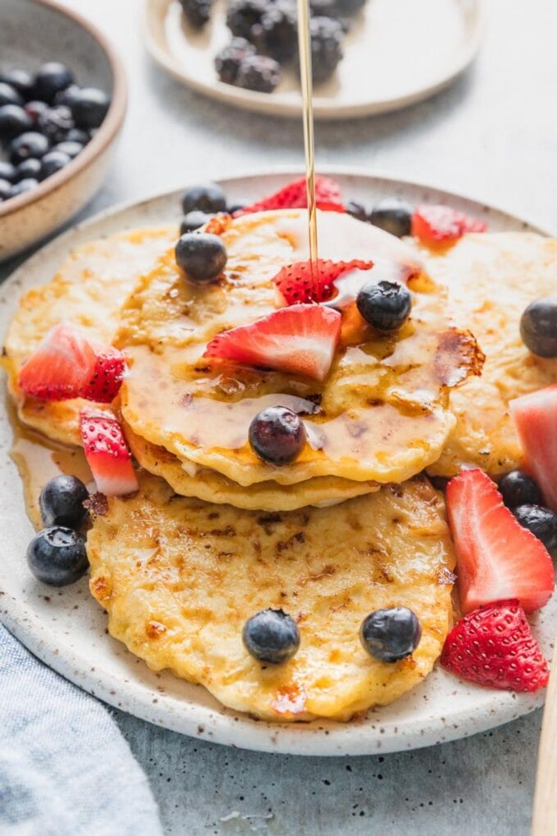 Cottage Cheese Pancakes with Berries