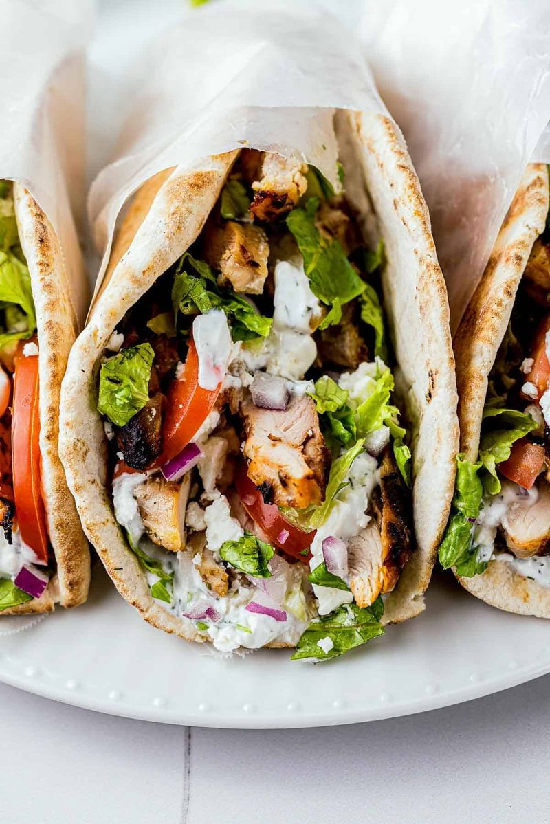 Greek Chicken Pita Pockets