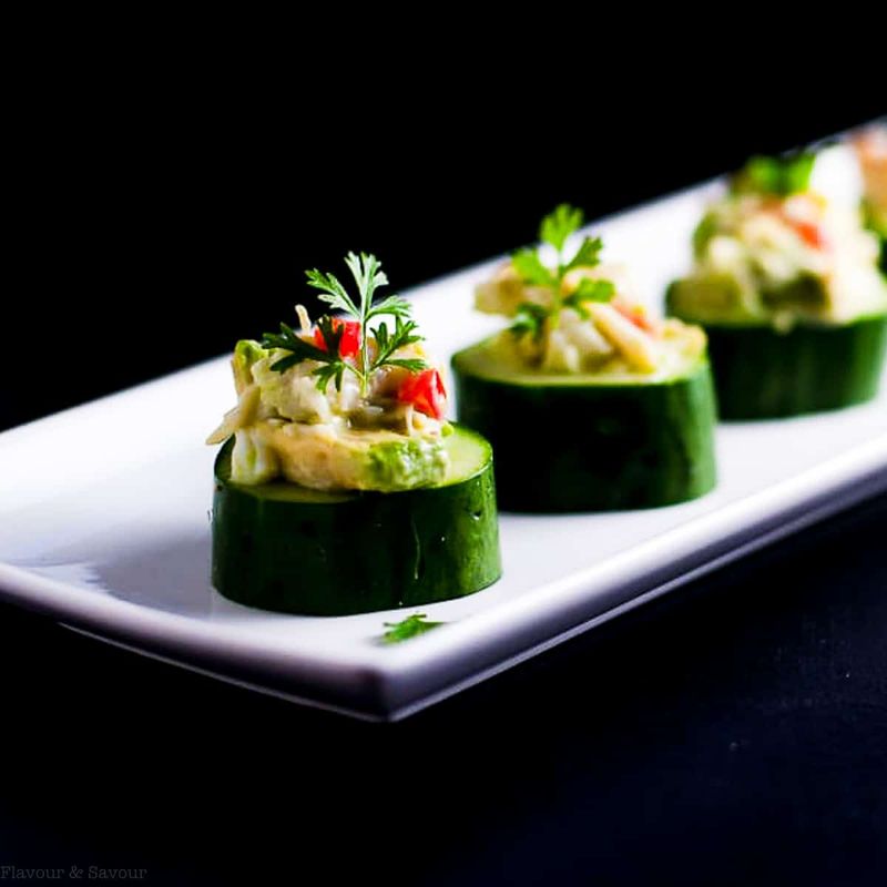 Crab and Avocado Cucumber Rounds