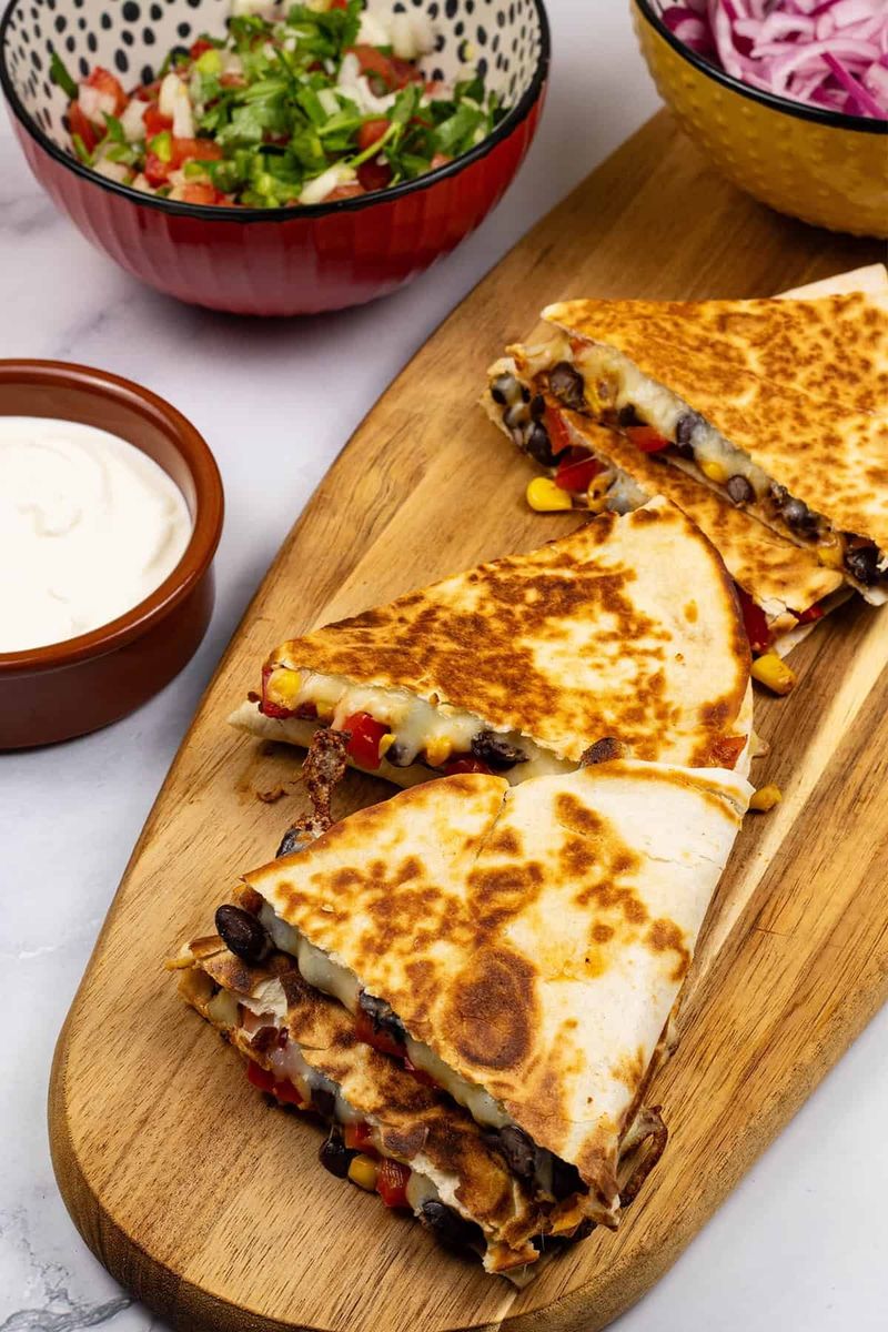 Chipotle Black Bean and Corn Quesadilla Sandwich