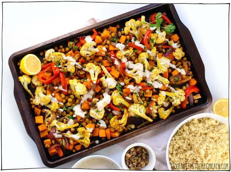 Sheet Pan Moroccan Cauliflower with Chickpeas
