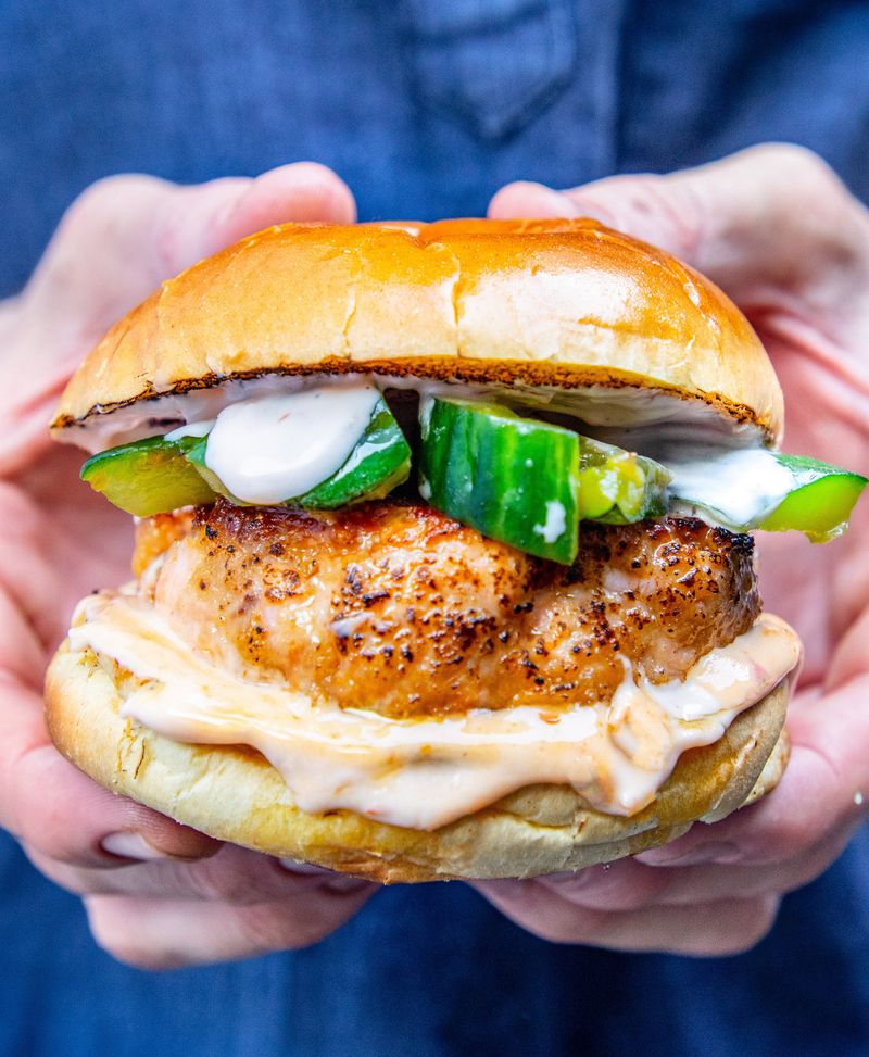 The Miso Glazed Salmon Burger