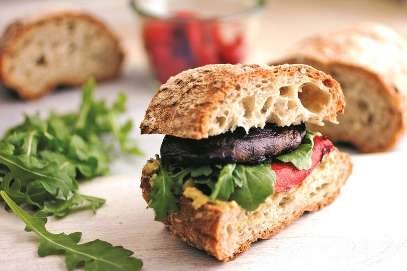 The Portobello Mushroom Burger with Whipped Goat Cheese