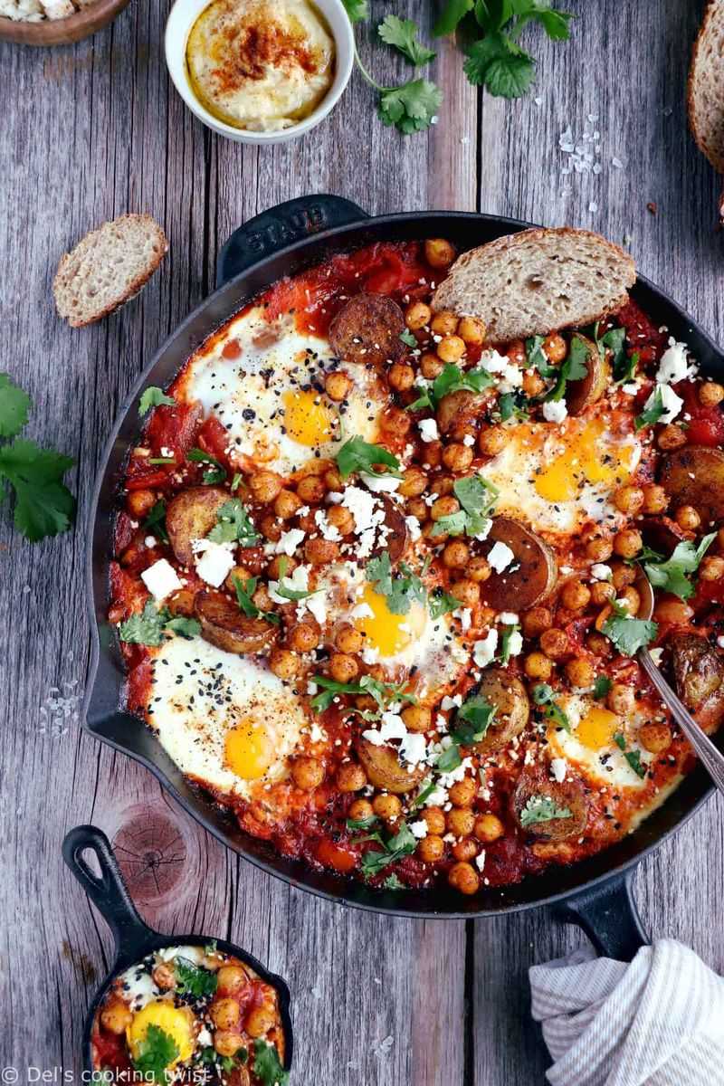 Chickpea and Spinach Shakshuka Casserole