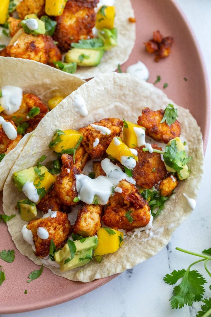 Crispy Tofu Tacos with Mango Salsa