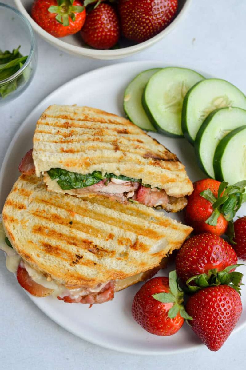 Strawberry, Basil, and Turkey Sandwich