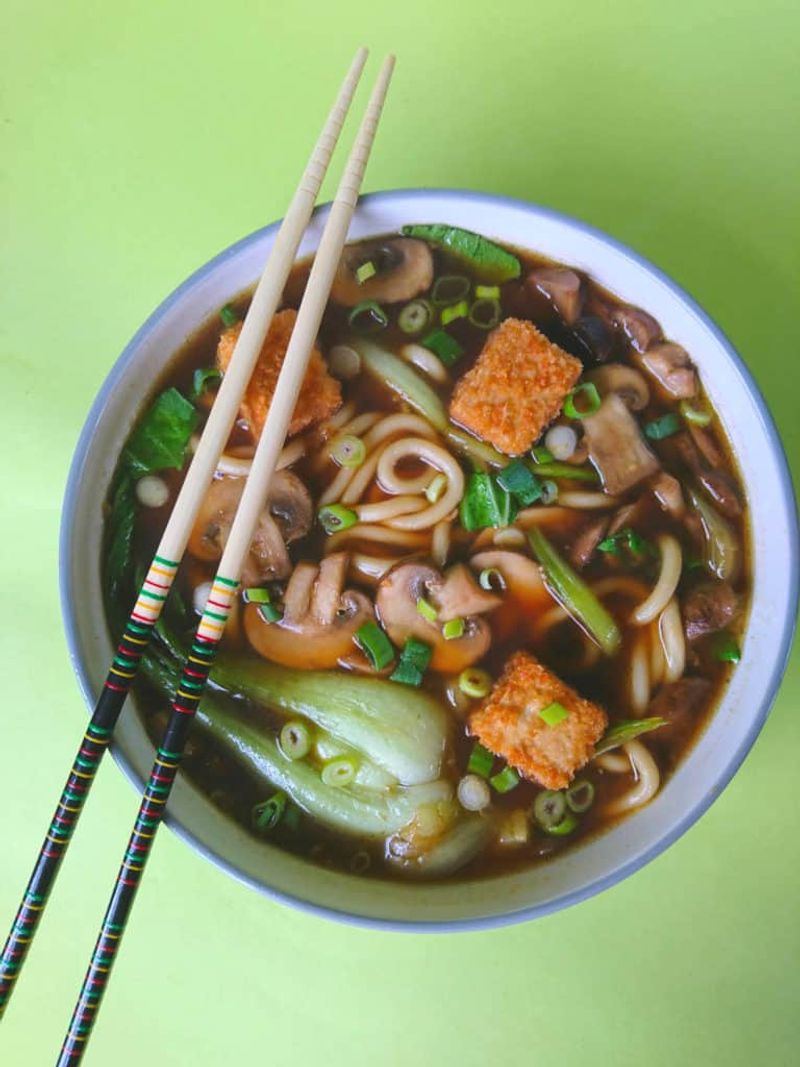 Mushroom and Soy Broth Noodles