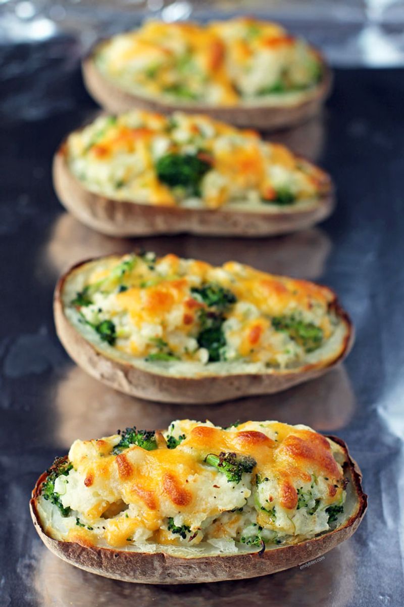 Whip Up Broccoli Cheddar Stuffed Potatoes