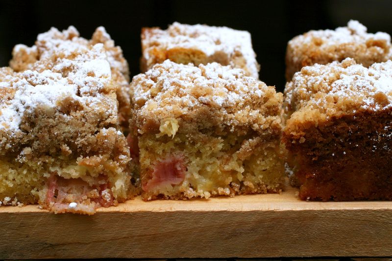 Rhubarb and Custard Crumble Cake