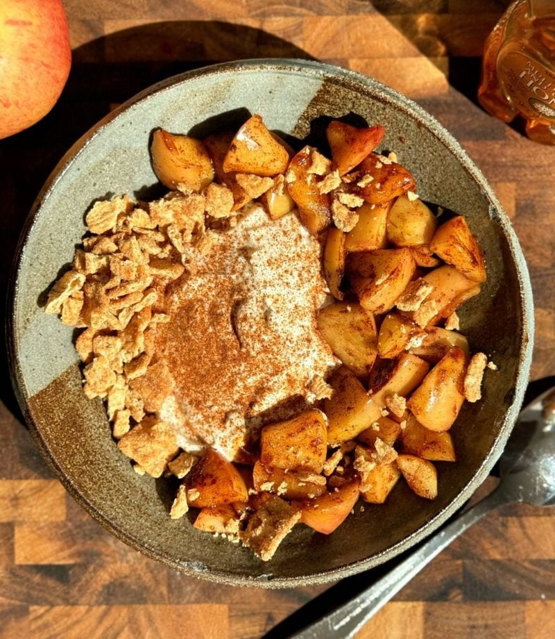 Apple Pie Yoghurt Bowl with Cinnamon and Walnuts