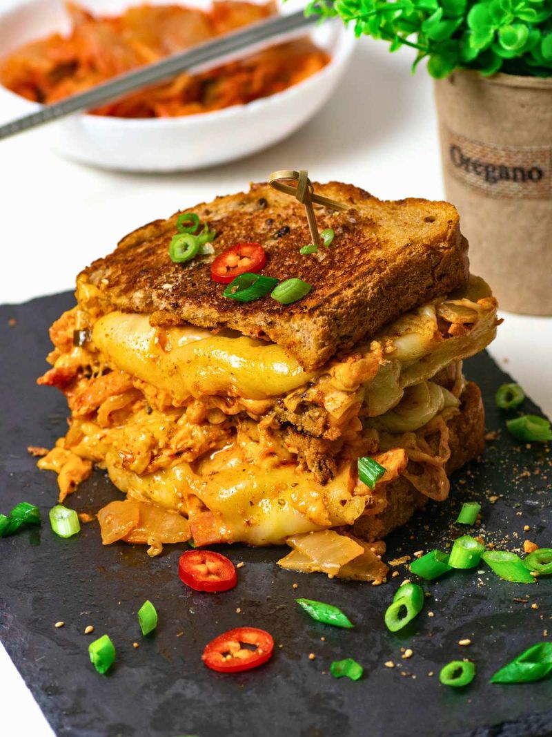 Kimchi and Cheddar Grilled Cheese