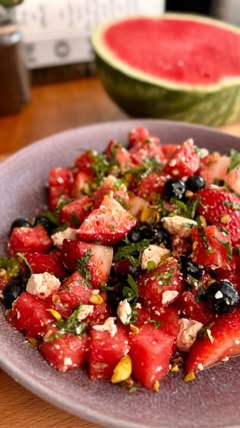 Watermelon and Feta Salad with Pistachios and Mint