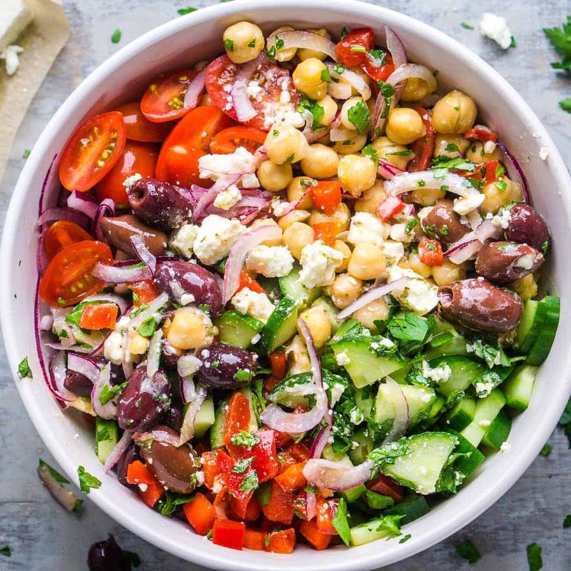 Greek Salad with Chickpeas