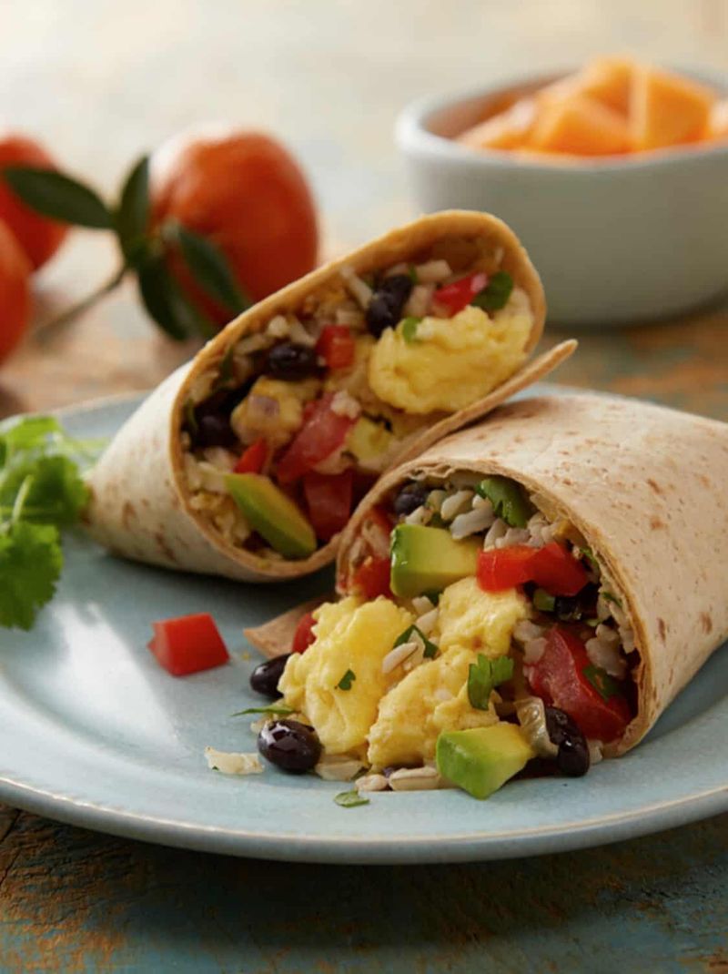Black Bean and Egg Breakfast Burrito