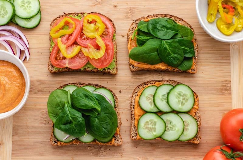 Cucumber and Hummus Open-Face Sandwich